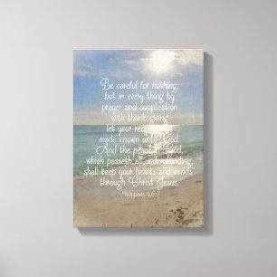 Toile Philippines 4:13 Bible Verse Beach Christian Art