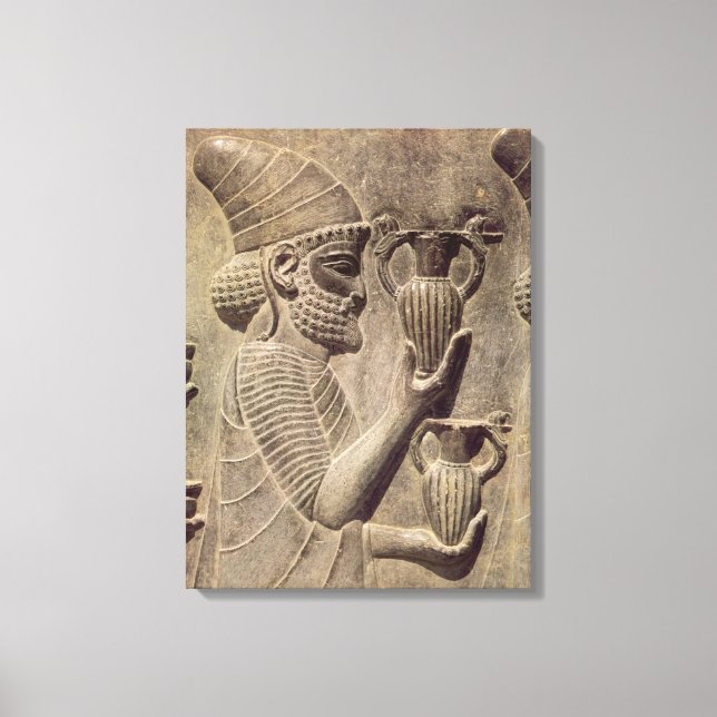 Toile Phoenicien portant deux offrandes, relief détail (Recto)
