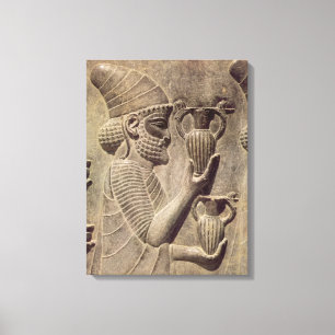 Toile Phoenicien portant deux offrandes, relief détail