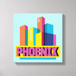 Toile Phoenix, Arizona Neon Skyline