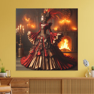 Toile Phoenix Fire Queen Steampunk Victorian Industrial