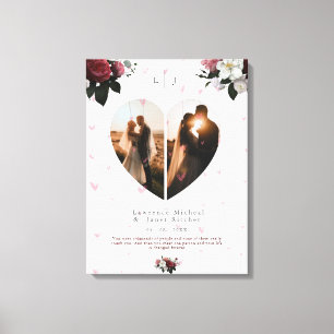 Toile Photo Chic Blanc En Forme De Coeur Personnalisée P