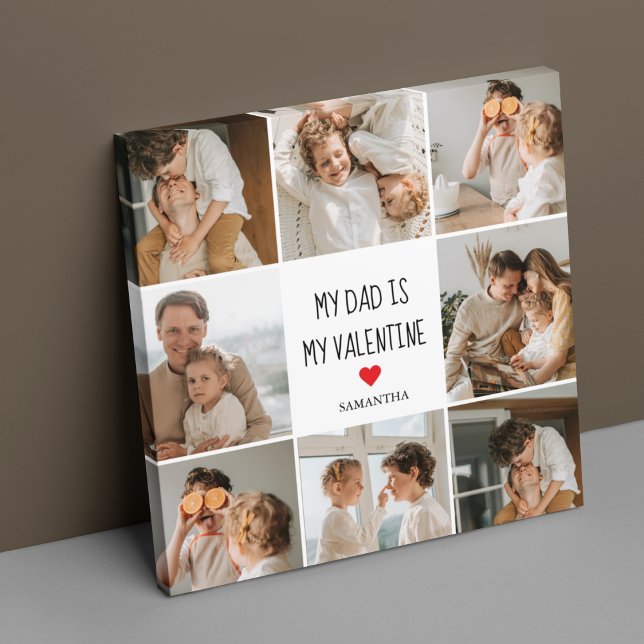 Toile Photo Collage | Mon père est mon cadeau Valentine (Créateur téléchargé)