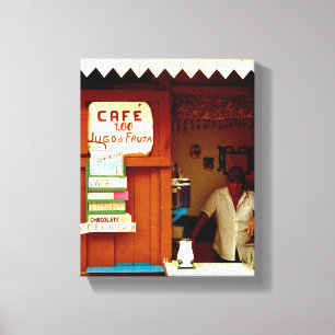 Toile Photo cubaine de la Vieille Havane Habana   Café  
