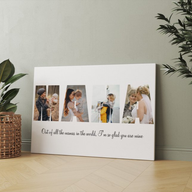 Toile Photo de Mama Collage 4 Photos | Cadeau de la fête (Créateur téléchargé)