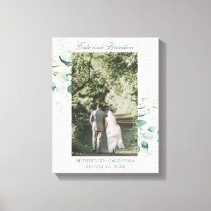 Toile Photo de mariage avec une verdure élégante d'eucal