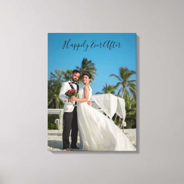Toile Photo de mariage Heureux à tout jamais Ajouter dat (Recto)