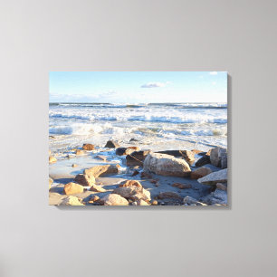Toile Photo de vagues au rivage de l'océan Atlantique