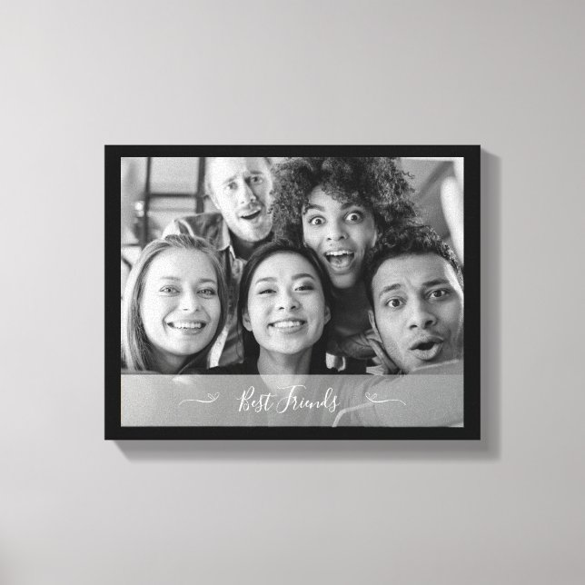 Toile Photo des meilleurs amis noir et blanc (Recto)