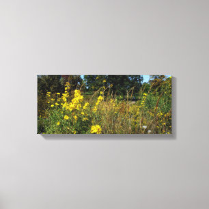 Toile Photo Fleurs de prairie Jaune