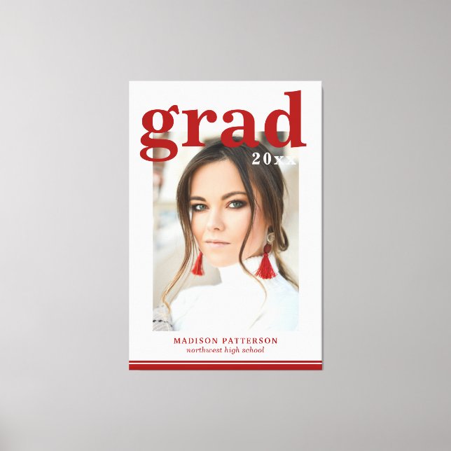 Toile Photo Graduation Party Élégant Script moderne (Recto)