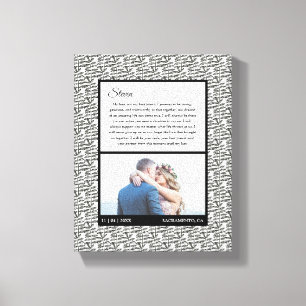 Toile Photo Mariage moderne noir et blanc Vow de mariage