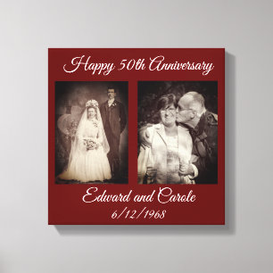 Toile Photo Mariage vintage et moderne 50e anniversaire