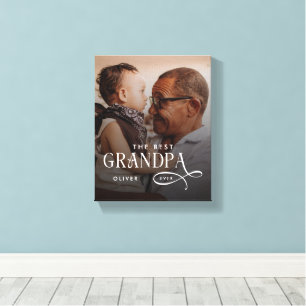 Toile Photo personnalisé du meilleur grand-père moderne