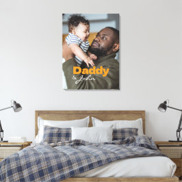 Toile Photo personnalisée moderne Daddy & Son Nom Keepsa