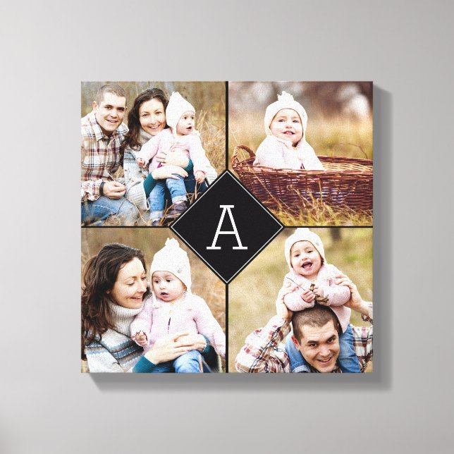Toile photo personnalisée Monogramme Diamant (Recto)