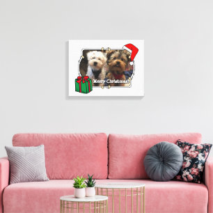 Toile Photo personnalisée Noël Père Noël Pet HO HO HO HO