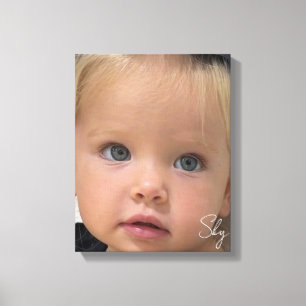 Toile Photo simple enfant et nom