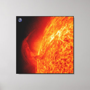 Toile photo Solaire Flare Soleil & Terre Astronomi