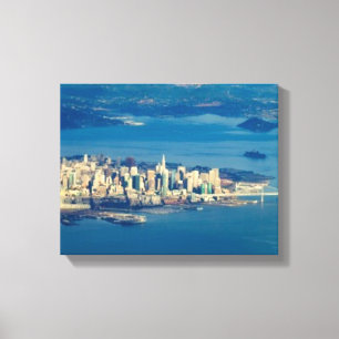 Toile Photographie aérienne de la Baie de San Franciso