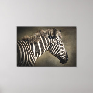 Toile Photographie artistique de la faune zèbre