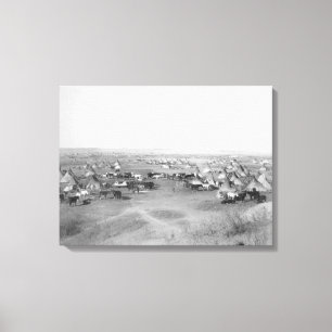 Toile Photographie "de camp indien hostile" de Lakota