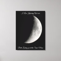 Photographie de lune et citation romantique