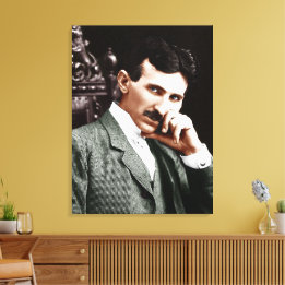 Toile Photographie de Nikola Tesla à l'âge de 40 ans