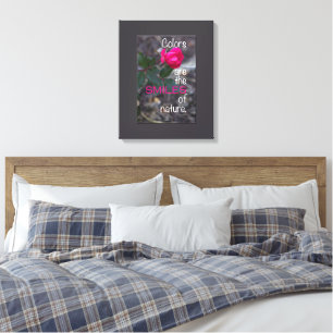 Toile Photographie de recourbement simple de rose de