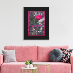 Toile Photographie de recourbement simple de rose de