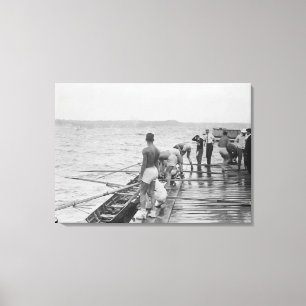 Toile Photographie d'équipe d'équipage d'aviron de