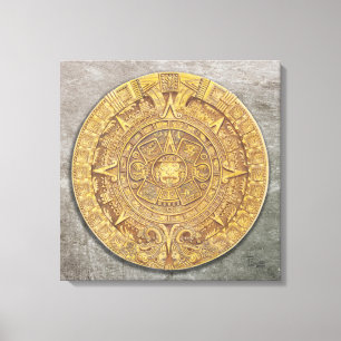 Toile Photographie du calendrier maya/aztèque mexicain