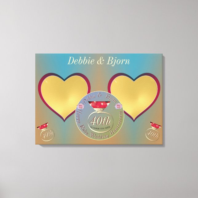 Toile Photos du 40e anniversaire du Mariage (Recto)