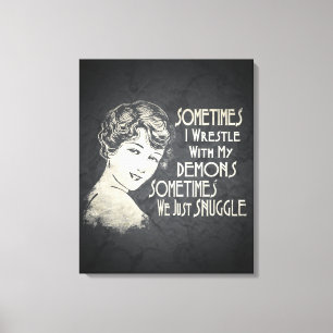 Toile Phrase Sarcastique Femen Mème Parfois Je Lutte