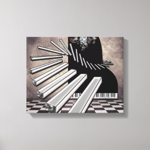 Toile Piano Keys Surreal Music Imaginaire