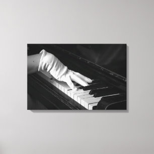 Toile Piano macro closeup, Jouer dans les gants