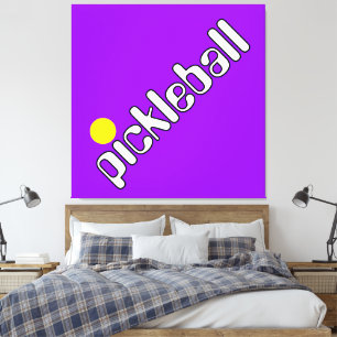 Toile PICKLEBALL Blanc Fun Sur Violet Clair