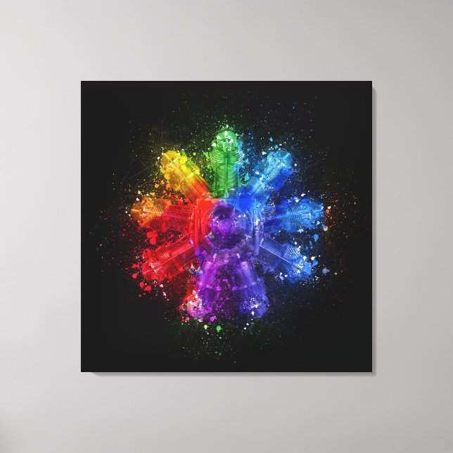 Toile Pièce murale de l'aviation du moteur rotatif vinta (Recto)