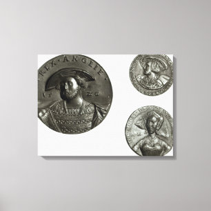 Toile Pièces de monnaie dépeignant Henry VIII et Anne