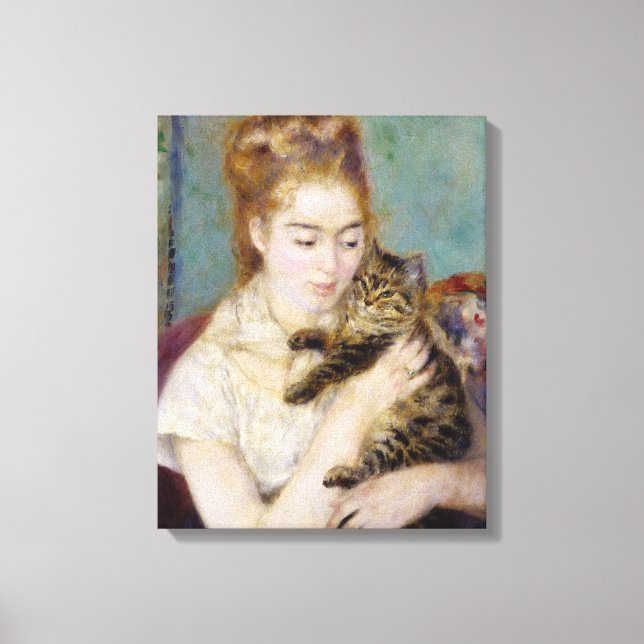 Toile Pierre A Renoir | Femme avec un chat (Recto)