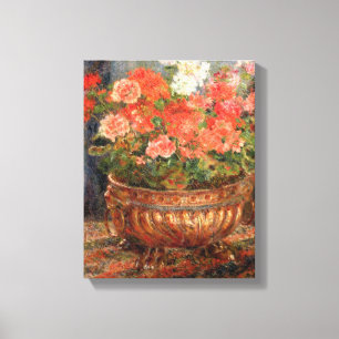 Toile Pierre géraniums de Renoir un dans un bassin de