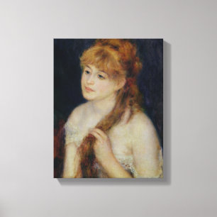 Toile Pierre une jeune femme de Renoir   tressant ses