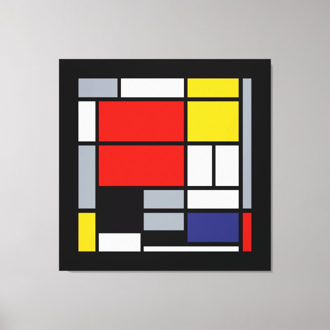 Toile Piet Mondrian, Composition avec grand plan rouge (Recto)