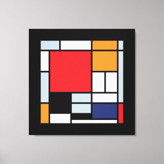 Toile Piet Mondrian - Composition avec un grand plan rou