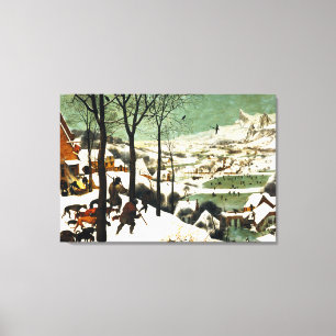 Toile Pieter Bruegel Hunters dans la neige