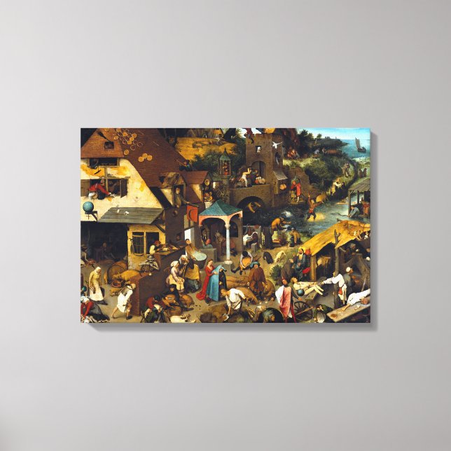 Toile Pieter Brueghel Proverbes de Nétherlandise (Recto)