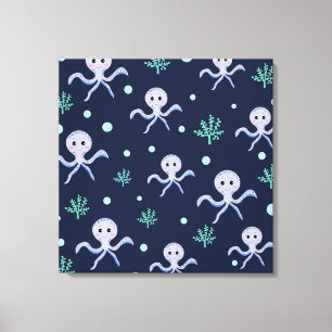 Toile Pieuvre sous le motif enfants de la mer