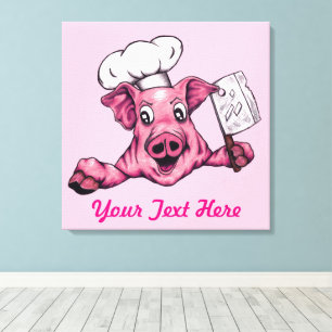 Toile Piggy The Hamiciac Chef cuisinier Drôle Art