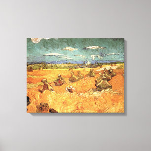 Toile Pile de blé avec faucheuse par Vincent van Gogh