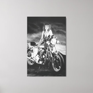 Toile Pin-Up Classique Moto Classique